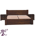 Solid Wood King Size Bed With Storage | Wooden Bed With 4 Doors