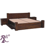 Solid Wood King Size Bed With Storage | Wooden Bed With 4 Doors