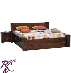 Solid Wood King Size Bed With Storage | Wooden Bed With 4 Doors