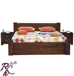 Solid Wood King Size Bed With Storage | Wooden Bed With 4 Doors