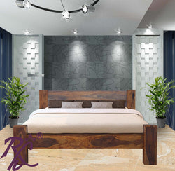 Solid Wood King Size Bed Without Storage