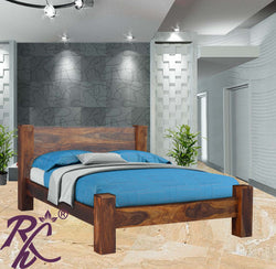 Solid Wood King Size Bed Without Storage