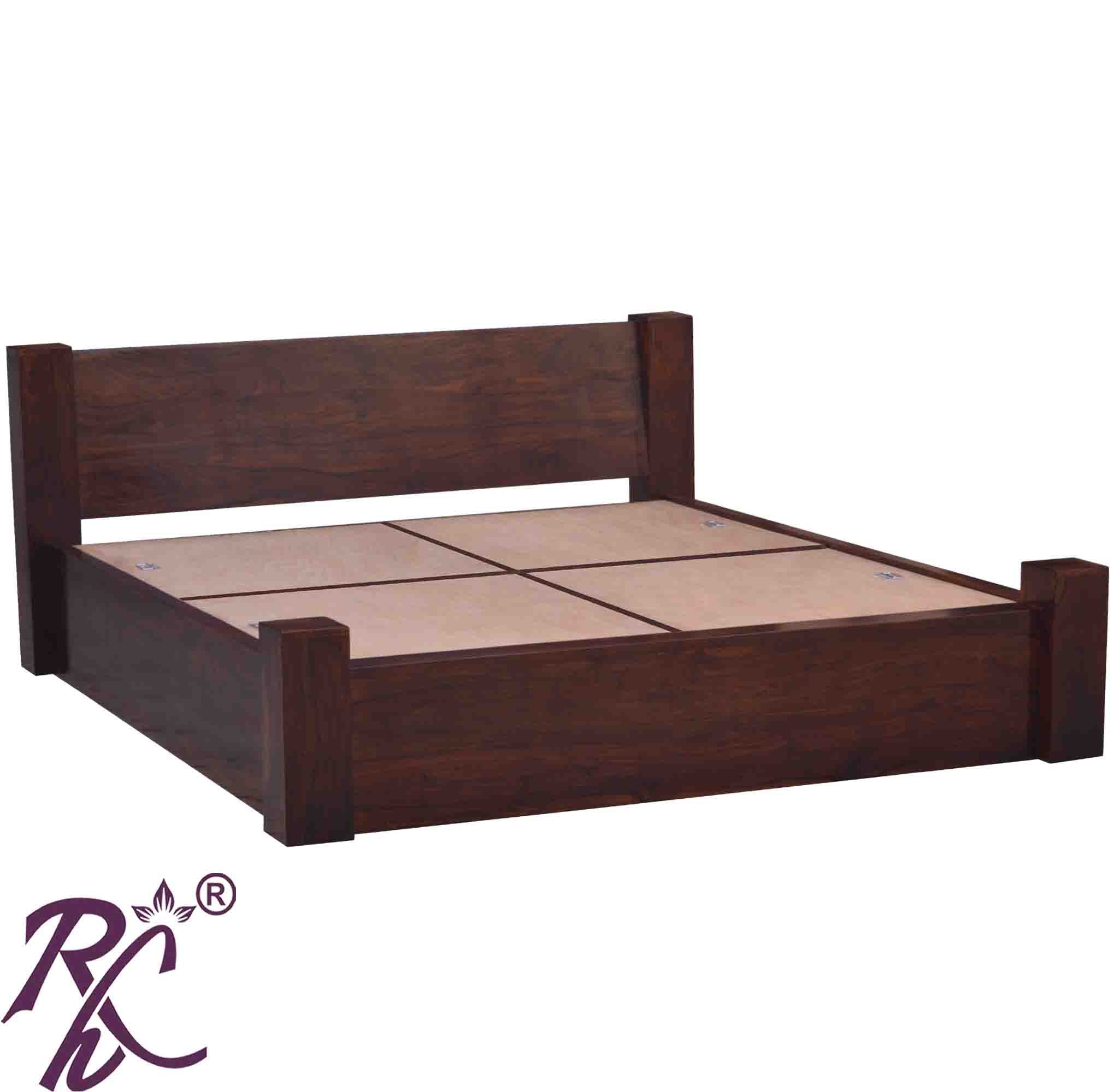 Solid Wood King Size Bed With Storage RAJ HANDICRAFT