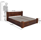 Solid Wood Queen Size Bed With Storage