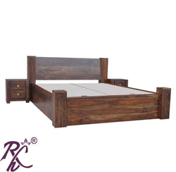 Solid Wood Queen Size Bed With Storage