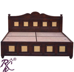 Solid Wood Small Peacock Patra Design King Size With Storage Bed