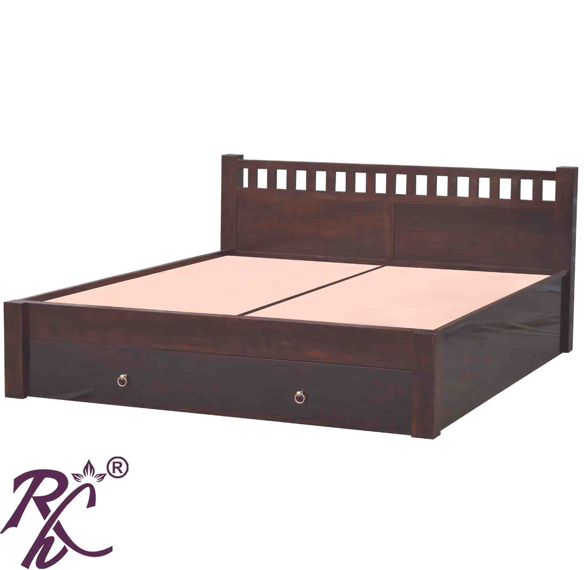 Solid Wood Kubera Design King Size With Storage Bed With Frount Drawer RAJ HANDICRAFT