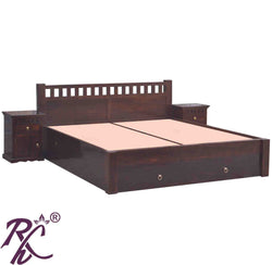 Solid Wood Kubera Design King Size With Storage Bed With Frount Drawer