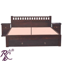 Solid Wood Kubera Design King Size With Storage Bed With Frount Drawer