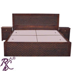 Solid Wood Jiksa Jali Design King Size With Storage Bed