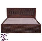 Solid Wood Jiksa Jali Design King Size With Storage Bed