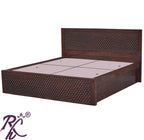 Solid Wood Jiksa Jali Design King Size With Storage Bed