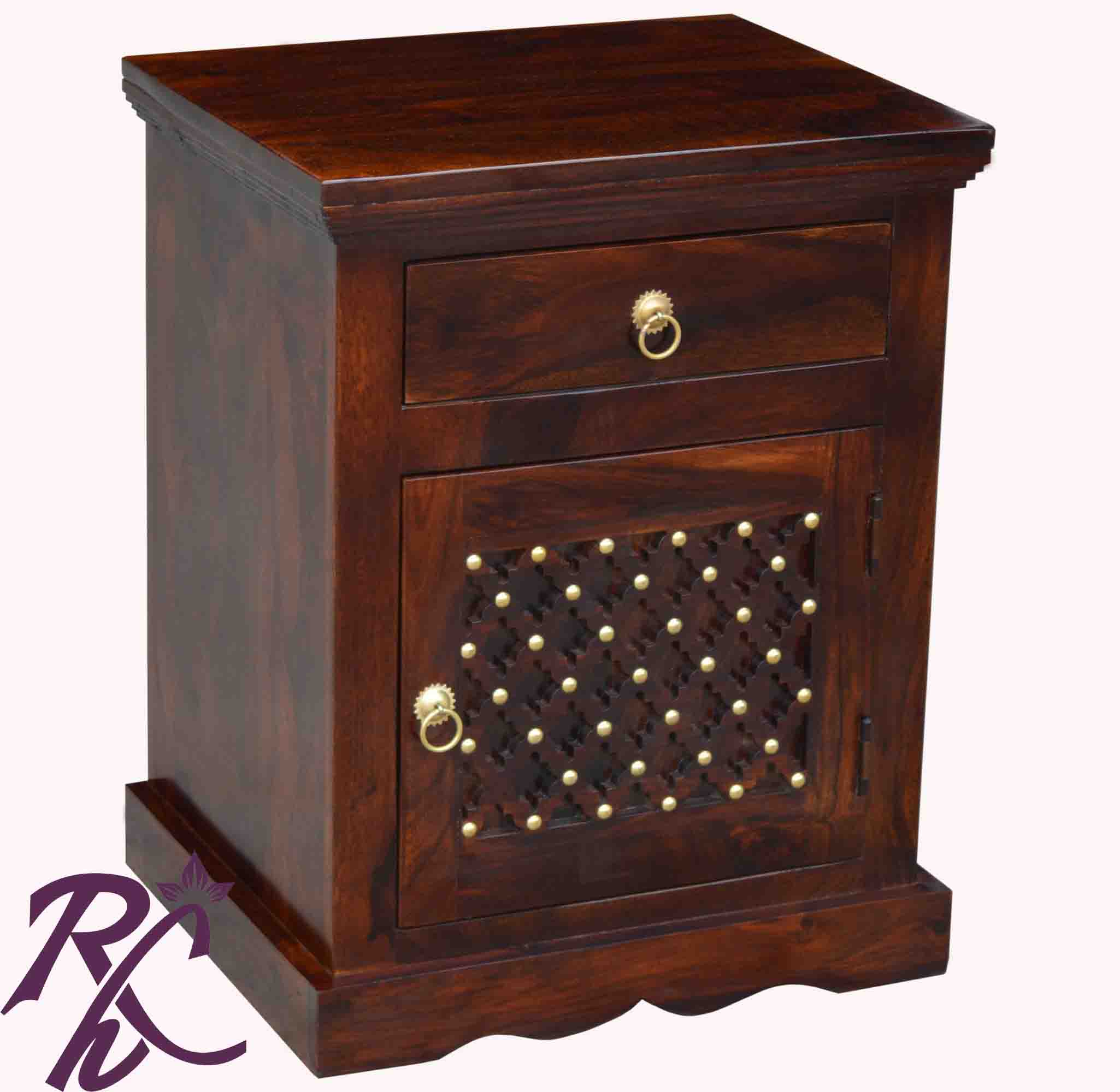 Solid Wood Jiksa Jali Design King Size With Storage Bed