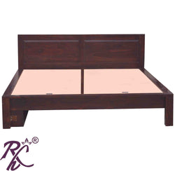 Solid Wood King Size Platform Bed With Side Display