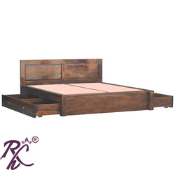 Solid Wood King Size Bed Side Full Drawer With Storage