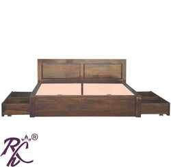 Solid Wood King Size Bed Side Full Drawer With Storage
