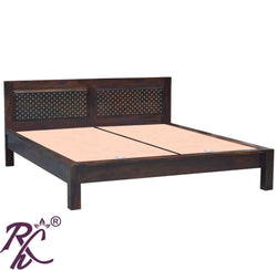 Solid Wood Jiksa Jali Design King Size Platform Bed