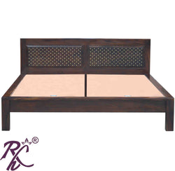 Solid Wood Jiksa Jali Design King Size Platform Bed