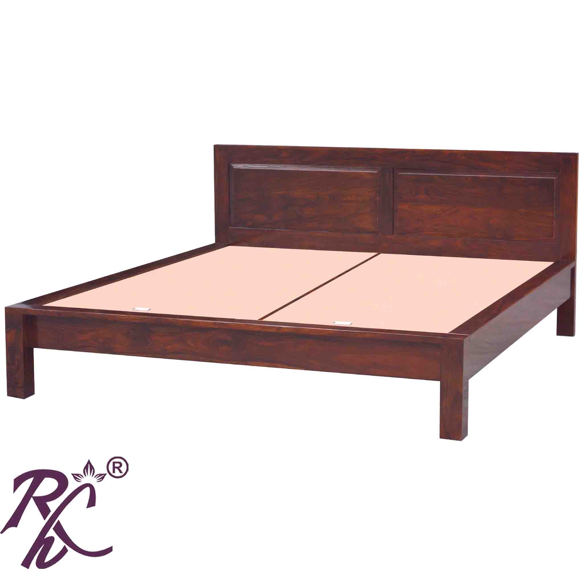Solid Wood King Size Platform Bed Without Storage RAJ HANDICRAFT