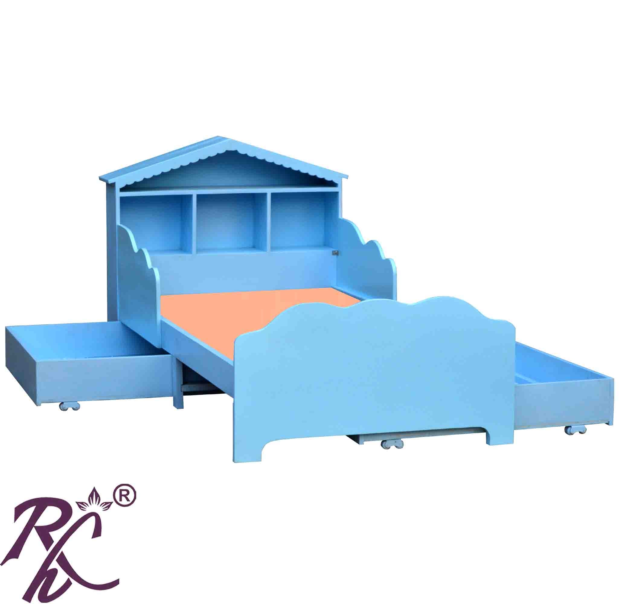 Solid Wood Kid's Storage Bed Without Sticker