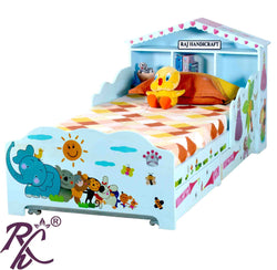 Solid Wood Kid's Storage Bed Without Sticker