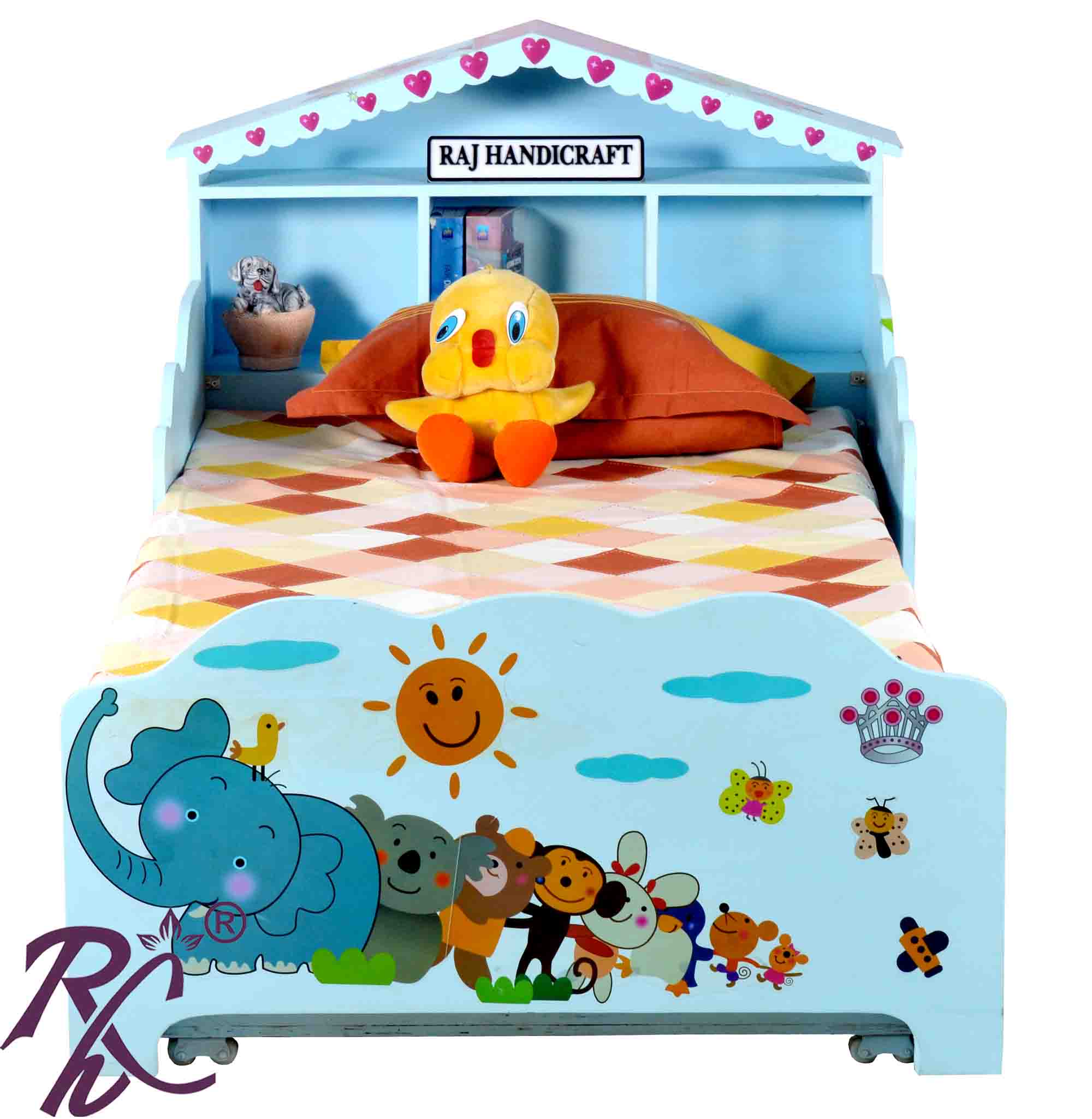 Solid Wood Kid's Storage Bed Without Sticker