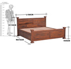 Solid Wood King Size With Storage Bed Side Half Drawers and Half Doors