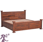 Solid Wood King Size With Storage Bed Side Half Drawers and Half Doors