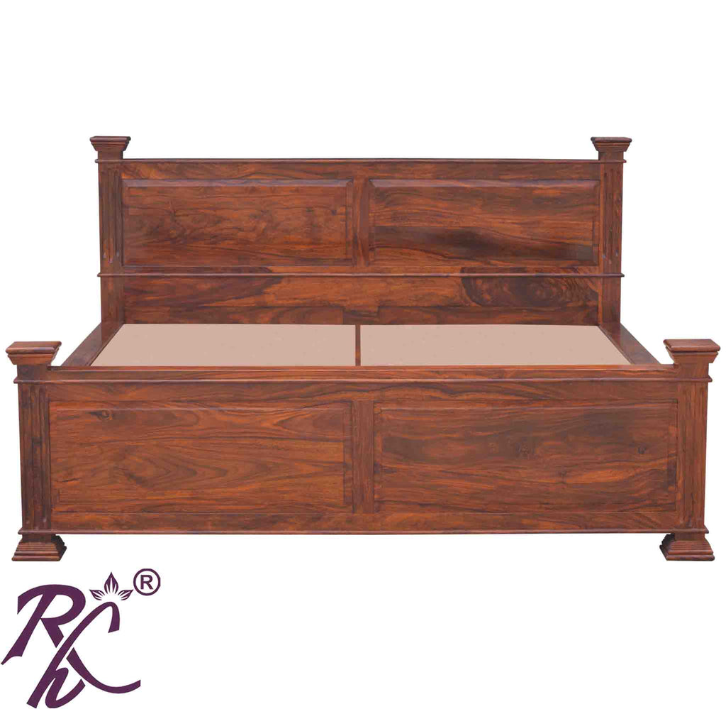 Solid Wood King Size With Storage Bed Side Half Drawers and Half Doors