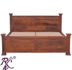 Solid Wood King Size With Storage Bed Side Half Drawers and Half Doors