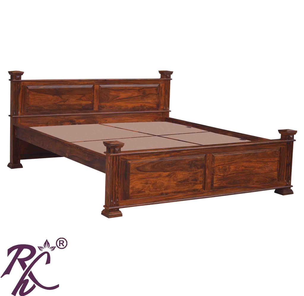 Solid Wood King Size Without Storage Bed