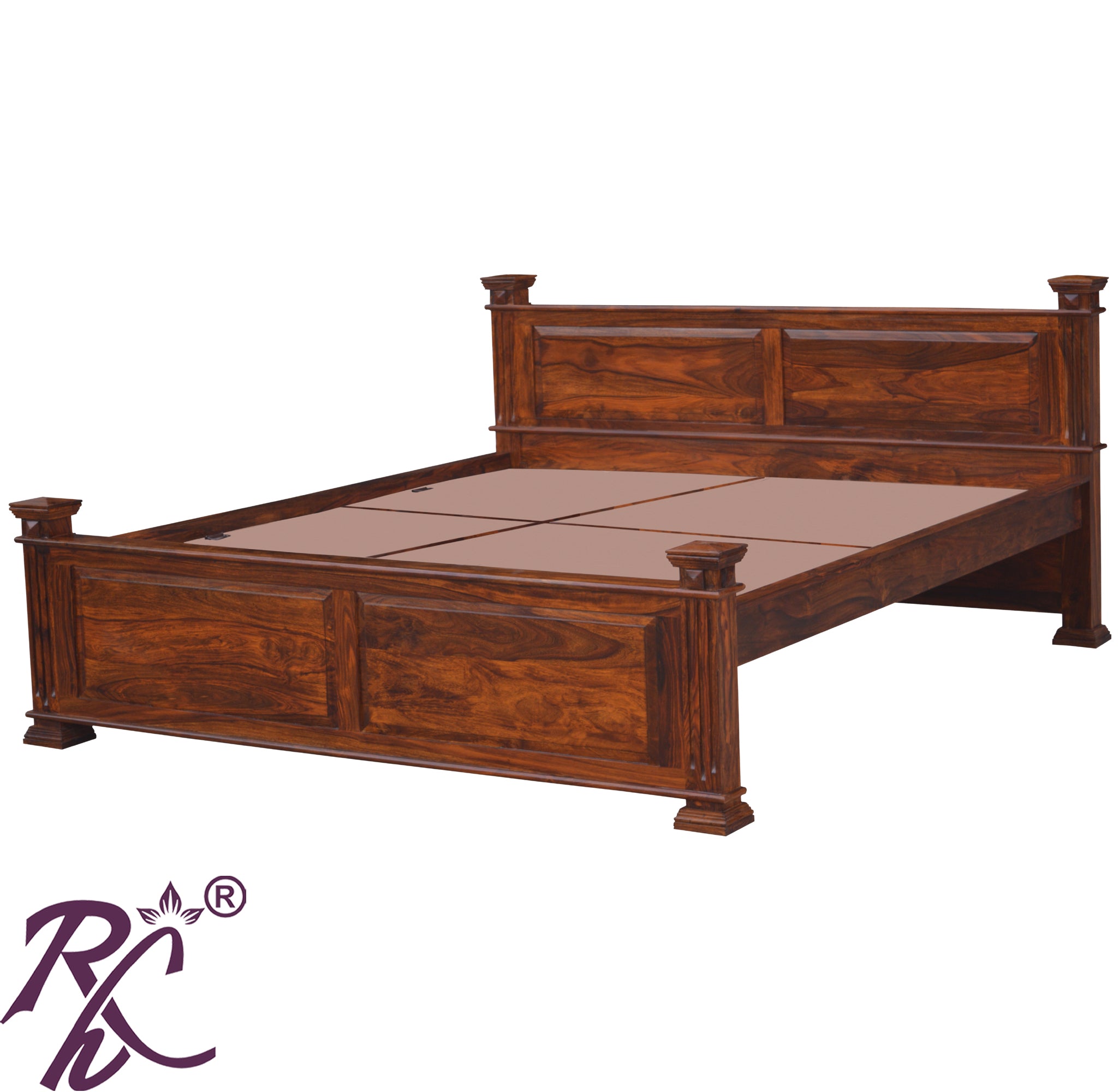 Solid Wood King Size Without Storage Bed
