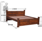 Solid Wood King Size Without Storage Bed