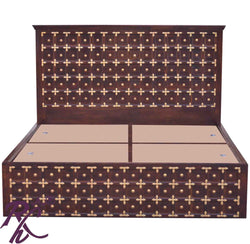 Solid Wood Brass L+T Design King Size With Storage Bed