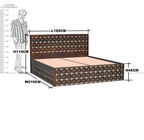 Solid Wood Brass L+T Design King Size Bed With Storage Side Full Drawer