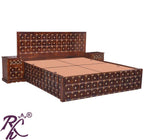 Solid Wood Brass L+T Design King Size With Storage Bed