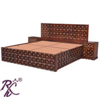 Solid Wood Brass L+T Design King Size With Storage Bed