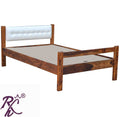 Solid Wood Single Without Storage Bed With Head Part Cushion