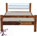 Solid Wood Single Without Storage Bed With Head Part Cushion