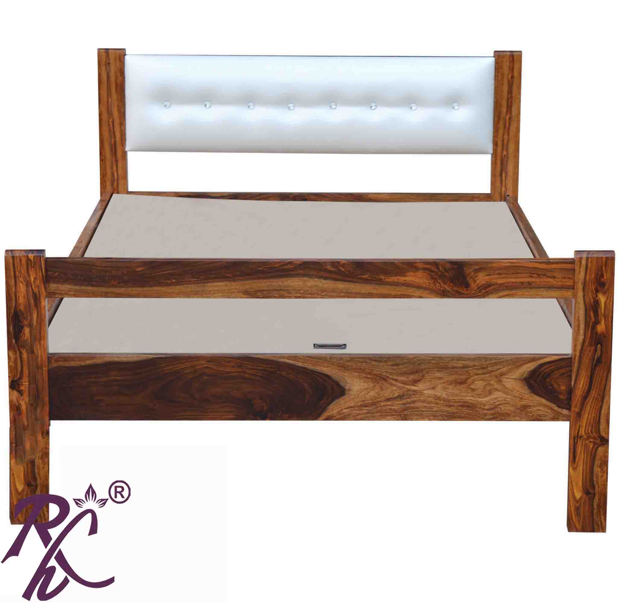 Solid Wood Single Without Storage Bed With Head Part Cushion