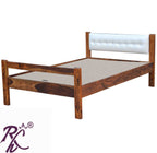 Solid Wood Single Without Storage Bed With Head Part Cushion