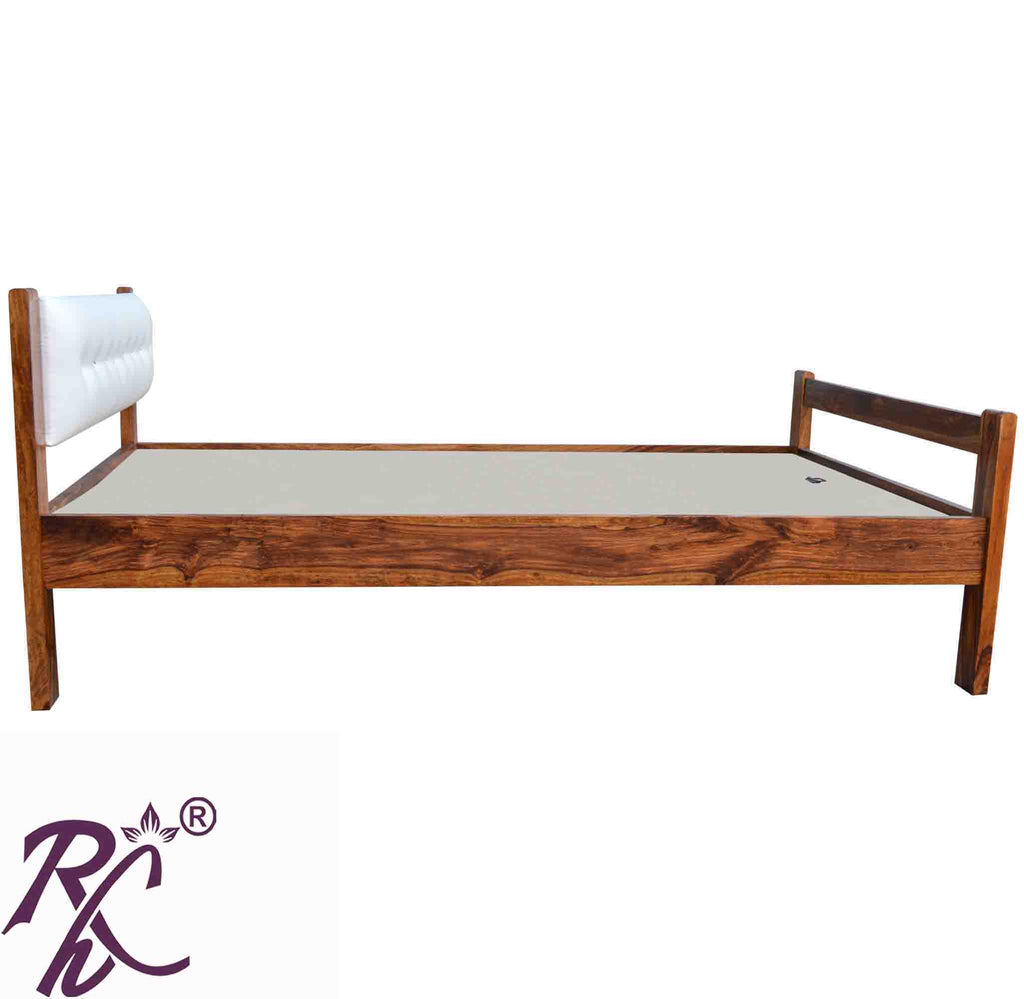 Solid Wood Single Without Storage Bed With Head Part Cushion