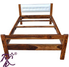 Solid Wood Single Without Storage Bed With Head Part Cushion