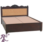 Solid Wood Queen Size Bed With Back Cushion