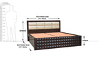 Solid Wood King Size Diamond Design Bed With Storage
