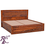 Solid Wood Diamond Design King Size With Storage Bed With Front Drawer