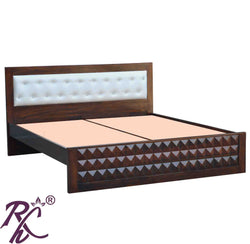 Solid Wood King Size Diamond Design Bed Without Storage