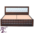 Solid Wood King Size Diamond Design Bed Without Storage