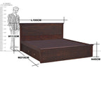Solid Wood King Size Jiksa Jali Design Bed With Side Full Drawer