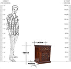 Solid Wood King Size Jiksa Jali Design Bed With Side Full Drawer